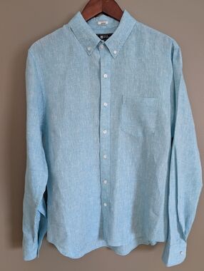 Reyn Spooner Linen Button Down Shirt Size Medium